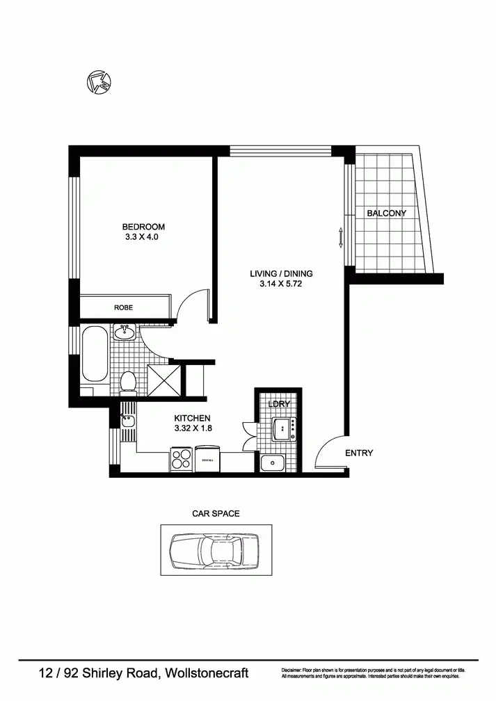 Floorplan of Homely apartment listing, 12/92 Shirley Road, Wollstonecraft NSW 2065