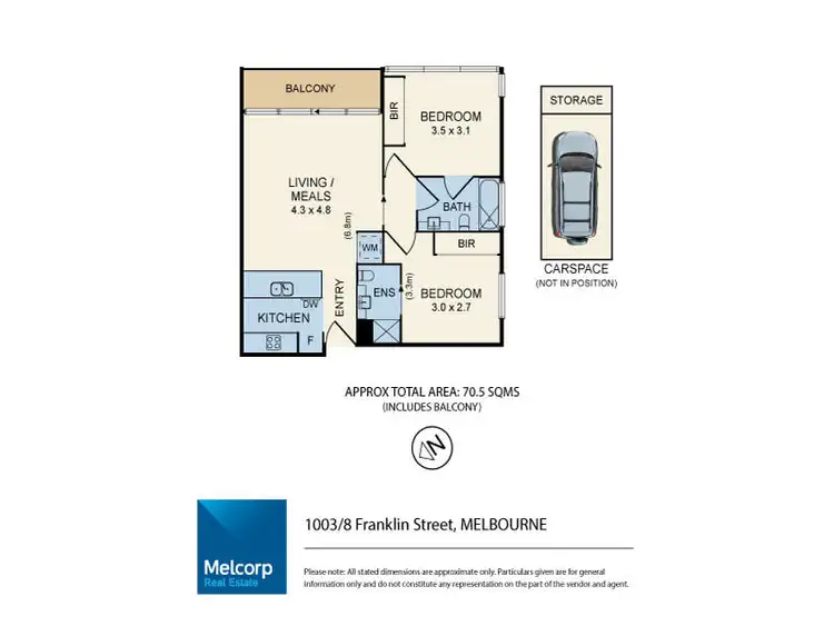 Floorplan of Homely apartment listing, 1003/8 Franklin Street, Melbourne VIC 3000