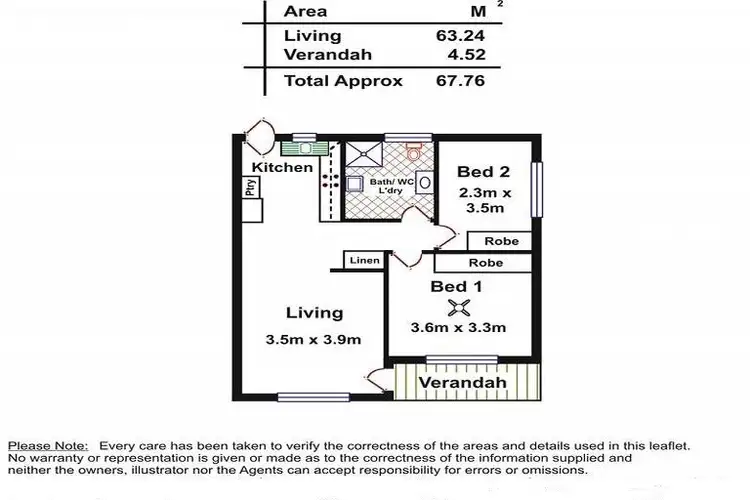 Floorplan of Homely unit listing, Unit 2/7 Clifton Street, Camden Park SA 5038