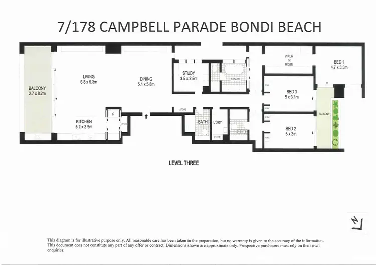Floorplan of Homely apartment listing, 7/178 Campbell Parade, Bondi Beach NSW 2026