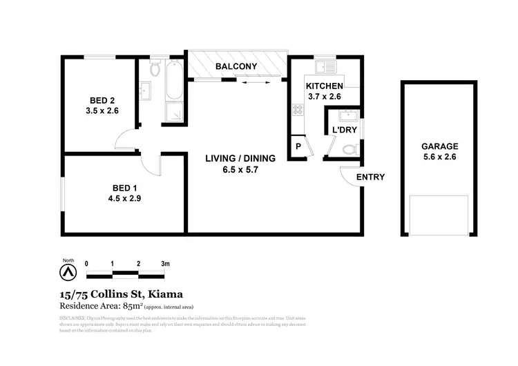 Floorplan of Homely unit listing, 15/59 Collins Street, Kiama NSW 2533