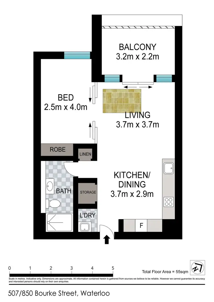 Floorplan of Homely apartment listing, 507/850 Bourke Street, Waterloo NSW 2017