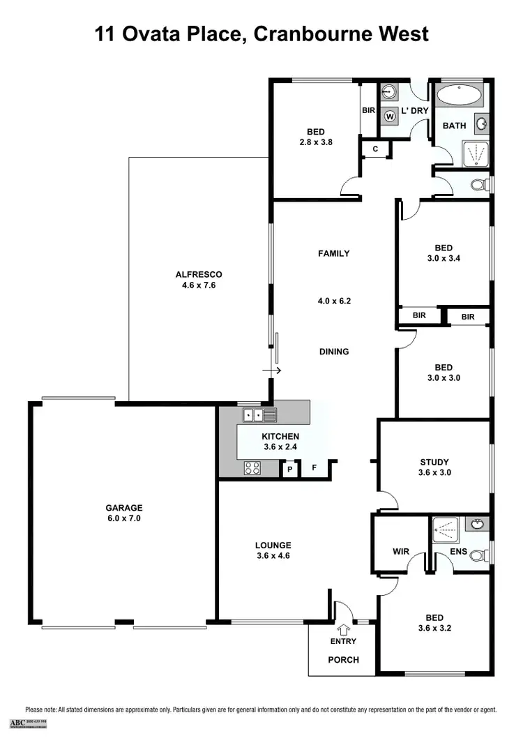 Floorplan of Homely house listing, 11 Ovata Place, Cranbourne West VIC 3977