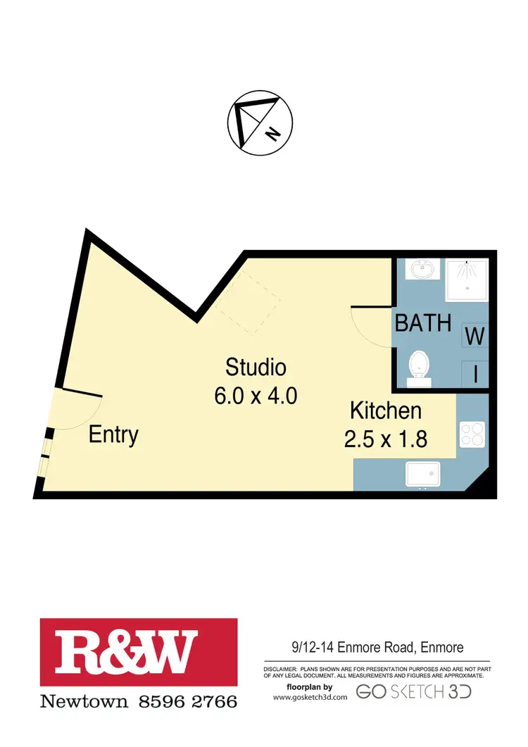 Floorplan of Homely studio listing, 9/12-14 Enmore Road, Newtown NSW 2042