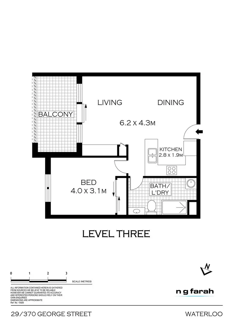 Floorplan of Homely apartment listing, 29/370 George Street, Waterloo NSW 2017