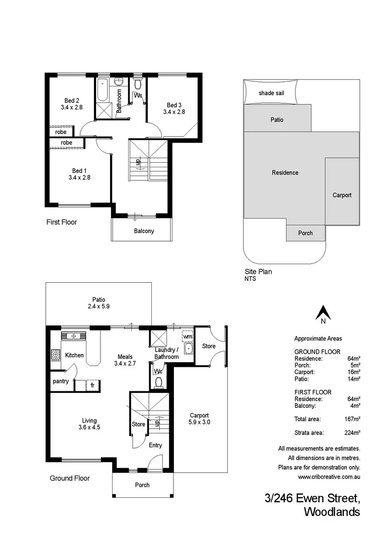 Floorplan of Homely townhouse listing, 3/246 Ewen Street, Woodlands WA 6018