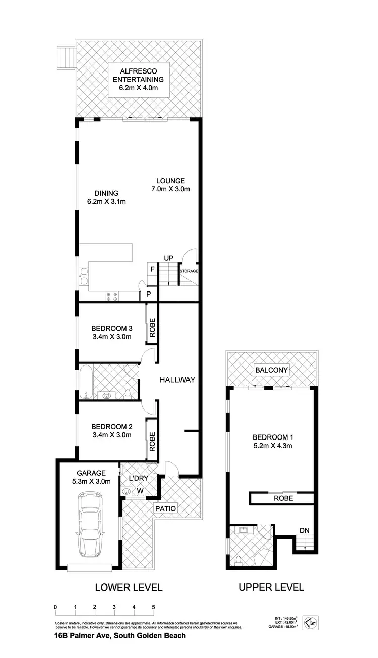 Floorplan of Homely semi-detached listing, 16B Palmer Avenue, Ocean Shores NSW 2483