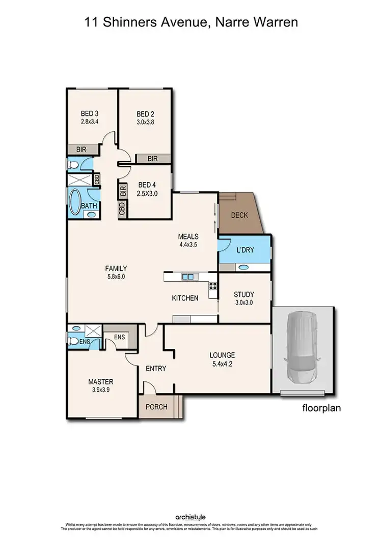 Floorplan of Homely house listing, 11 Shinners Avenue, Narre Warren VIC 3805