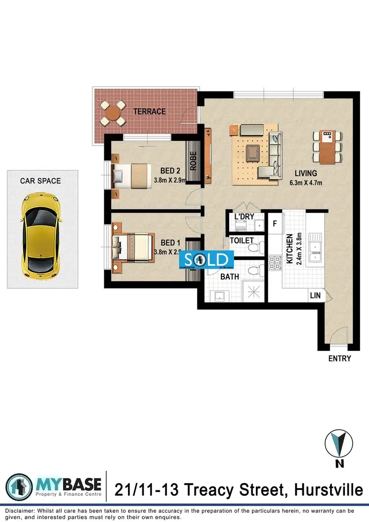 Floorplan of Homely apartment listing, 21/11-13 Treacy Street, Hurstville NSW 2220