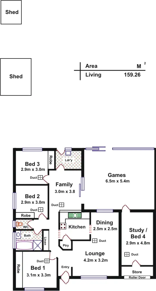 Floorplan of Homely house listing, 4 McQueen Court, Paralowie SA 5108