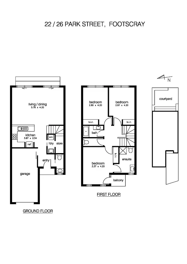 Floorplan of Homely townhouse listing, 22/26 Park Street, Footscray VIC 3011