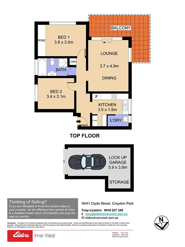 Floorplan of Homely unit listing, 16/41 Clyde Street, Croydon Park NSW 2133