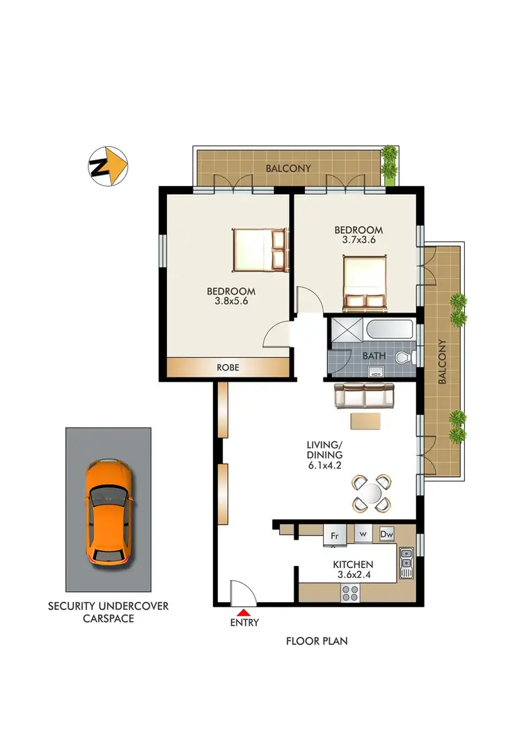 Floorplan of Homely apartment listing, 405/109 Darling Point Road, Darling Point NSW 2027
