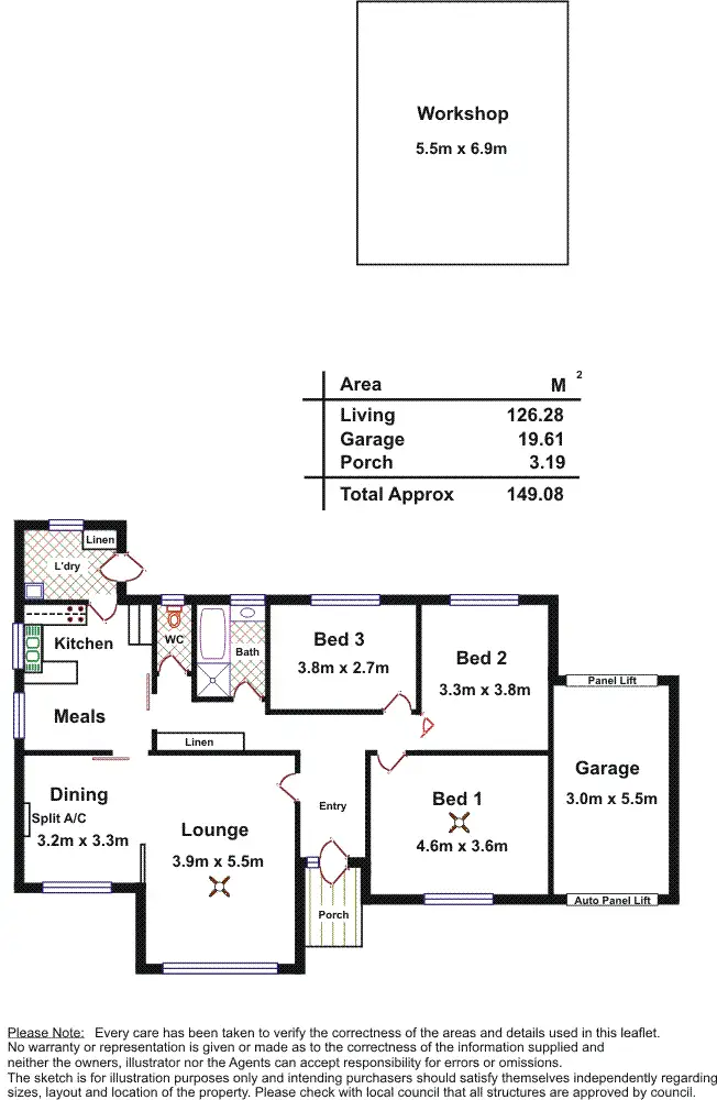 Floorplan of Homely house listing, 110 Glynville Drive, Hackham West SA 5163