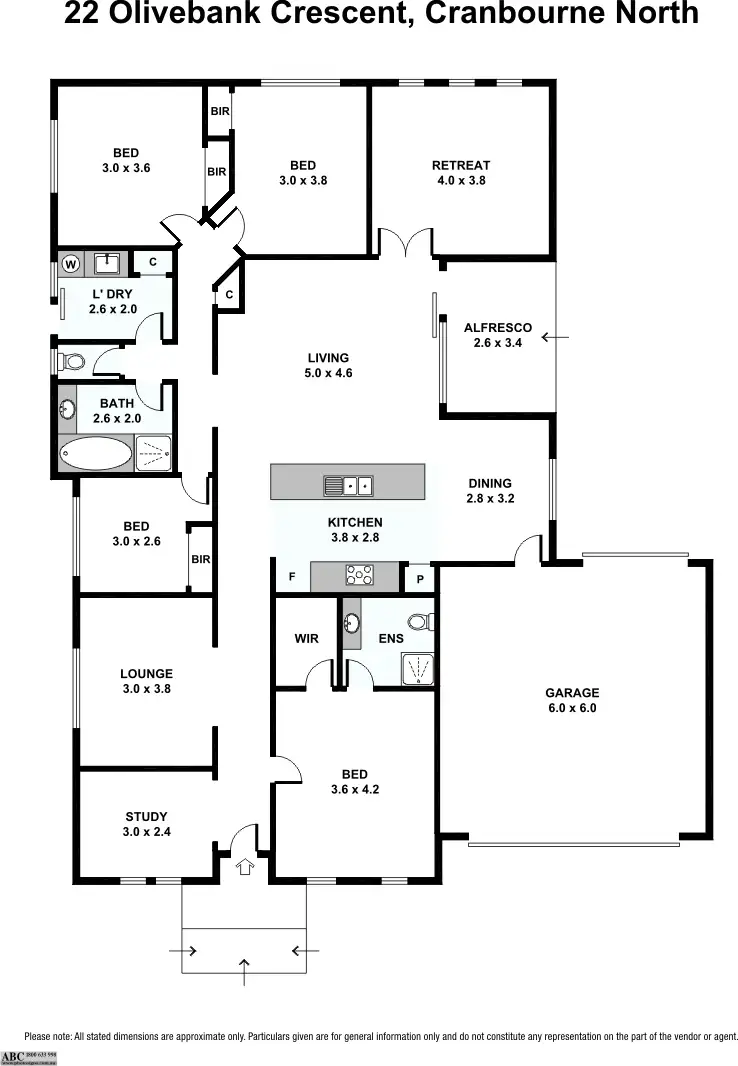 Floorplan of Homely house listing, 22 Olivebank Crescent, Cranbourne North VIC 3977