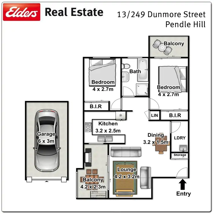 Floorplan of Homely unit listing, 13/249 Dunmore Street, Pendle Hill NSW 2145