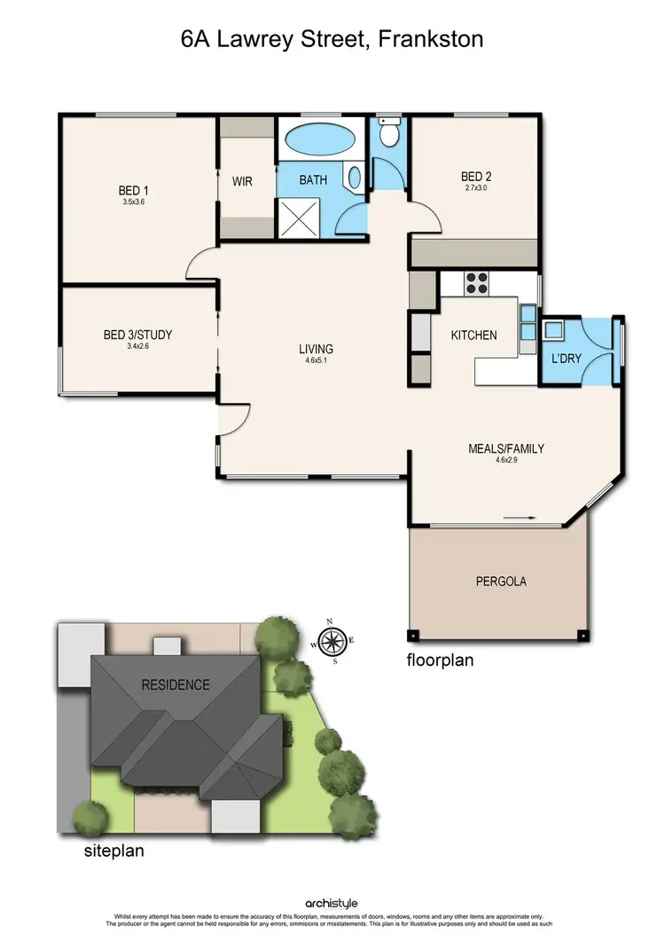 Floorplan of Homely unit listing, 6A Lawrey Street, Frankston VIC 3199