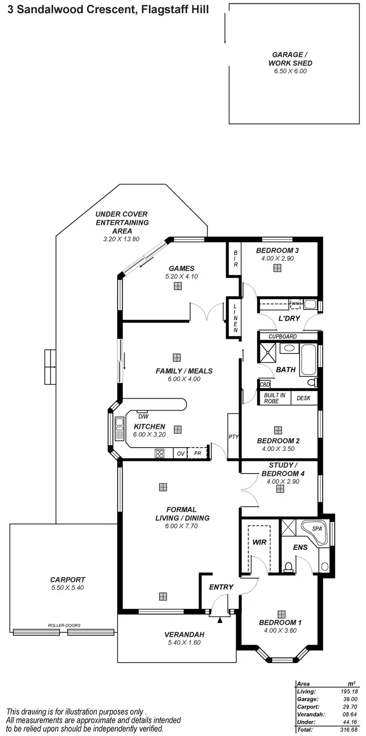 Floorplan of Homely house listing, 3 Sandalwood Crescent, Flagstaff Hill SA 5159