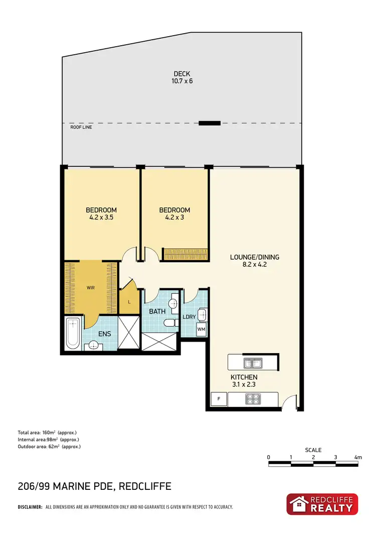 Floorplan of Homely unit listing, 206/99 Marine Parade, Redcliffe QLD 4020