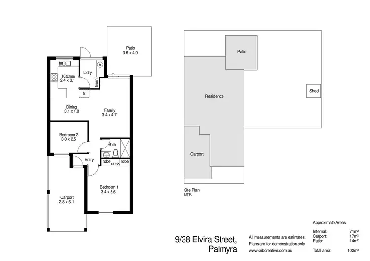 Floorplan of Homely villa listing, 9/38 Elvira Street, Palmyra WA 6157