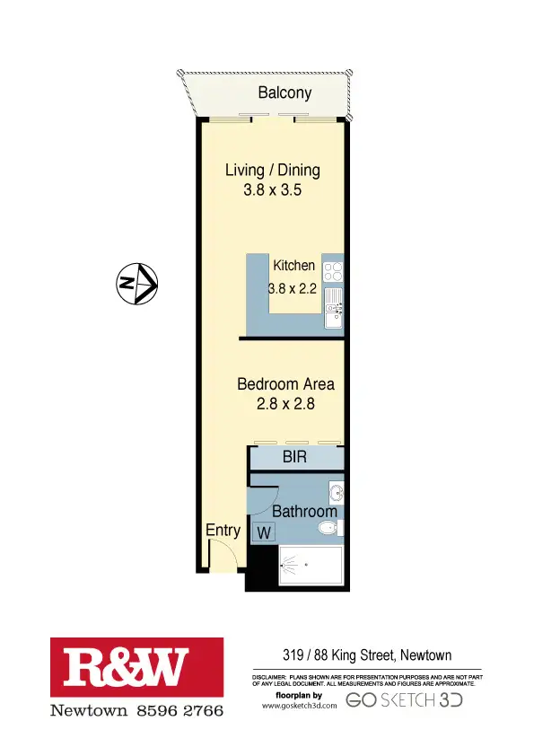 Floorplan of Homely apartment listing, 319/74-88 King Street, Newtown NSW 2042