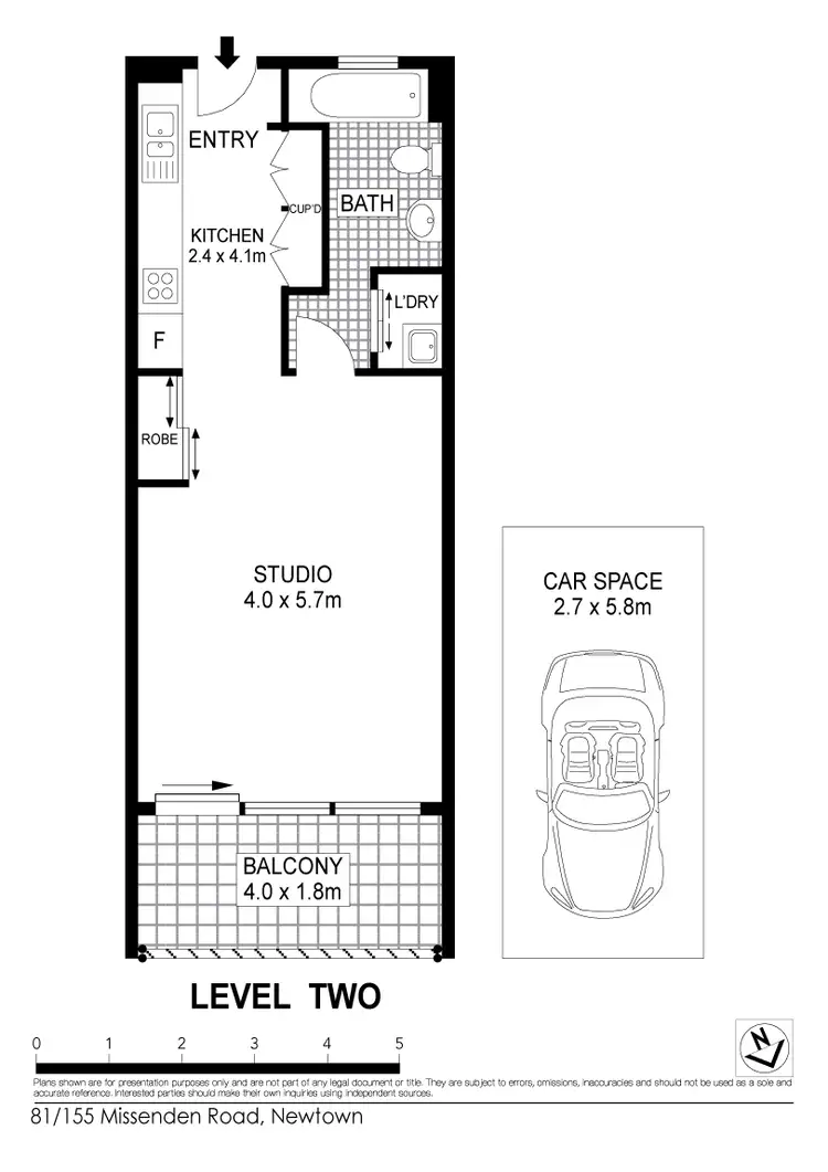 Floorplan of Homely studio listing, 81/155 Missenden Road, Newtown NSW 2042