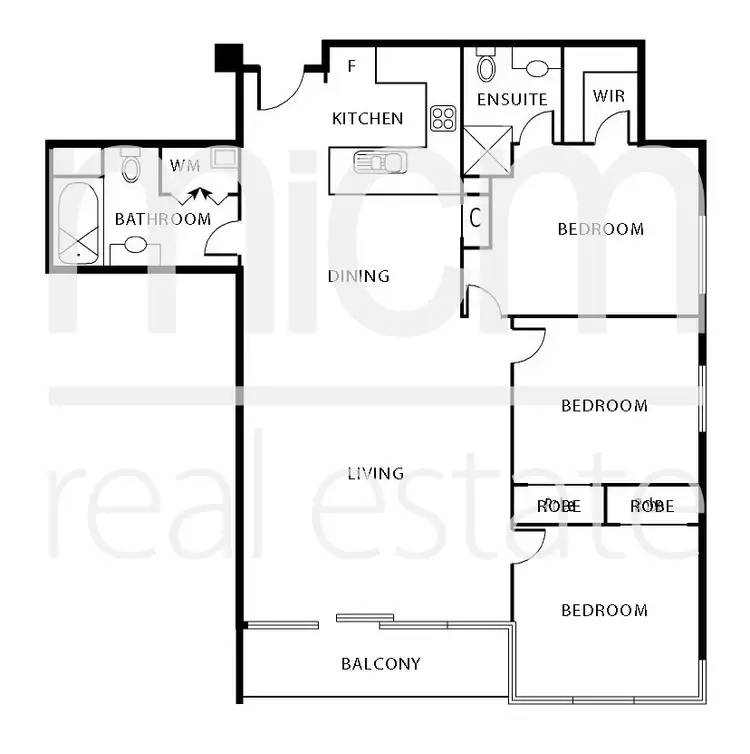 Floorplan of Homely apartment listing, 185/99 Whiteman Street, Southbank VIC 3006