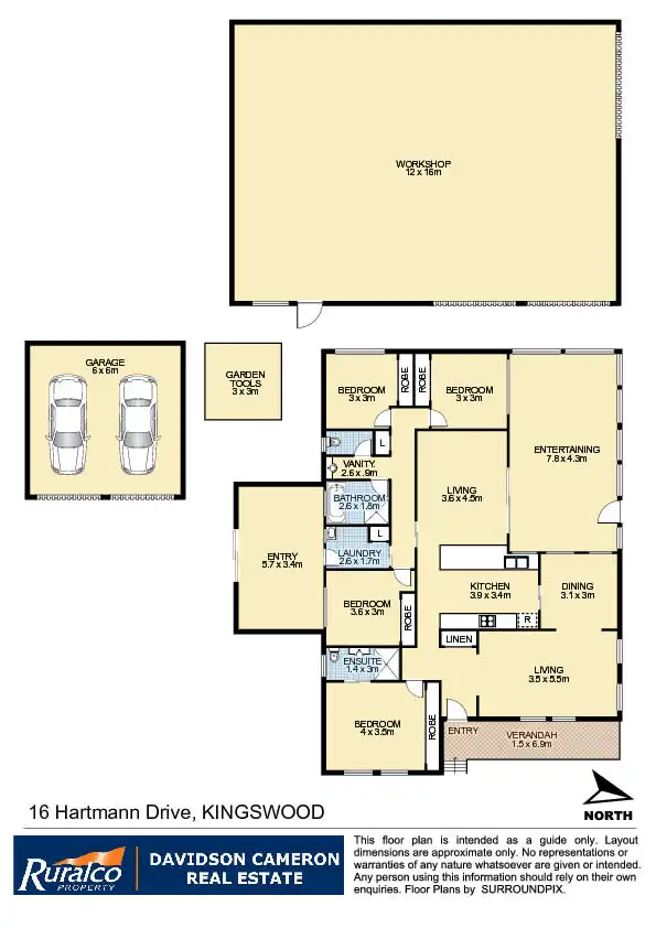 Floorplan of Homely house listing, 16 Hartmann Drive, Tamworth NSW 2340