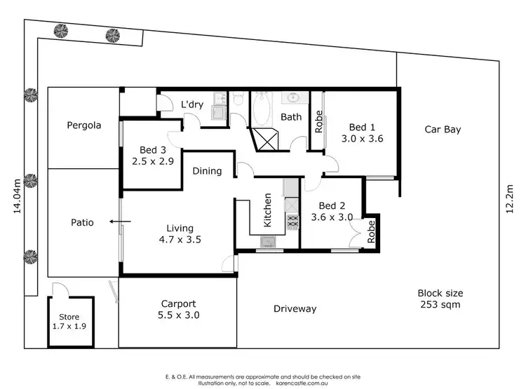 Floorplan of Homely villa listing, 4/88 Carnarvon Street, East Victoria Park WA 6101
