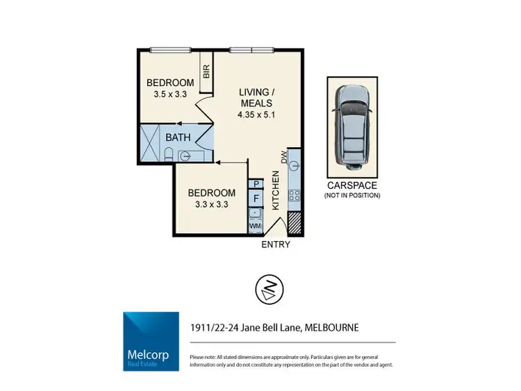 Floorplan of Homely apartment listing, 1911/22-24 Jane Bell Lane, Melbourne VIC 3000