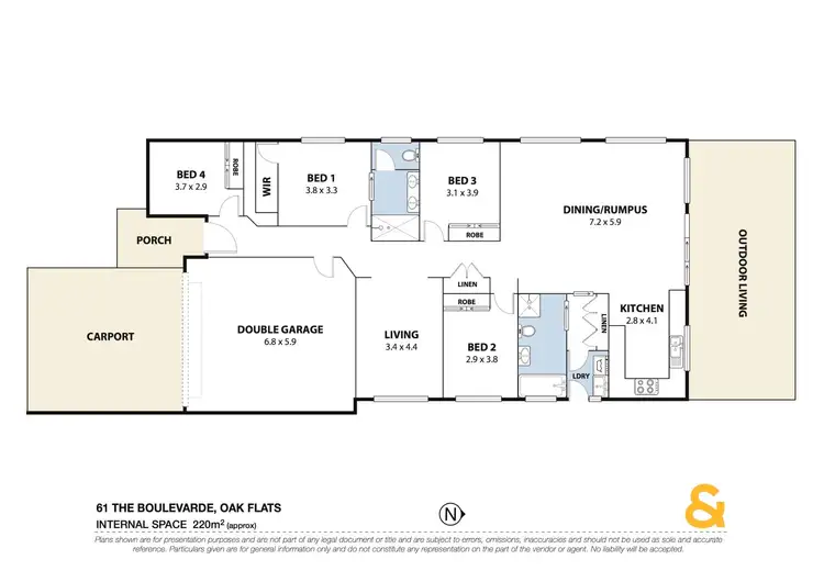 Floorplan of Homely house listing, 61 The Boulevarde, Oak Flats NSW 2529