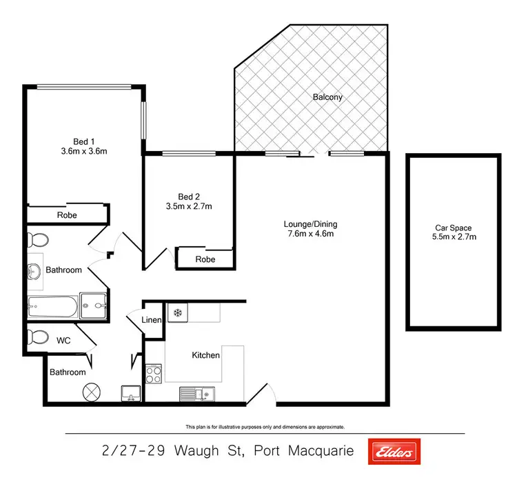 Floorplan of Homely unit listing, 2/27-29 Waugh Street, Port Macquarie NSW 2444