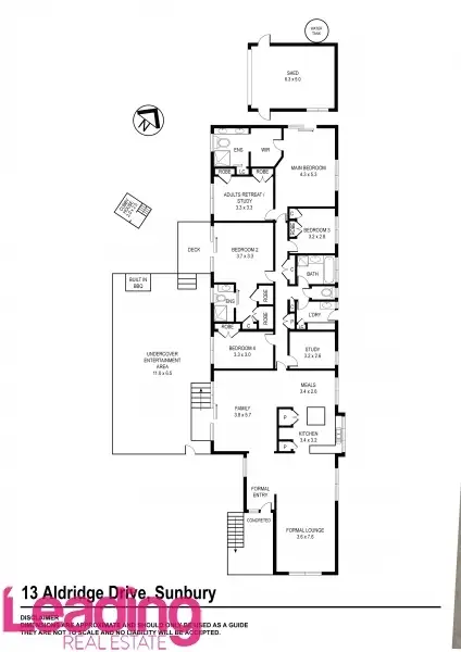 Floorplan of Homely house listing, 13 Aldridge Drive, Sunbury VIC 3429