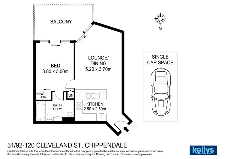 Floorplan of Homely apartment listing, 31/92-120 Cleveland Street, Chippendale NSW 2008