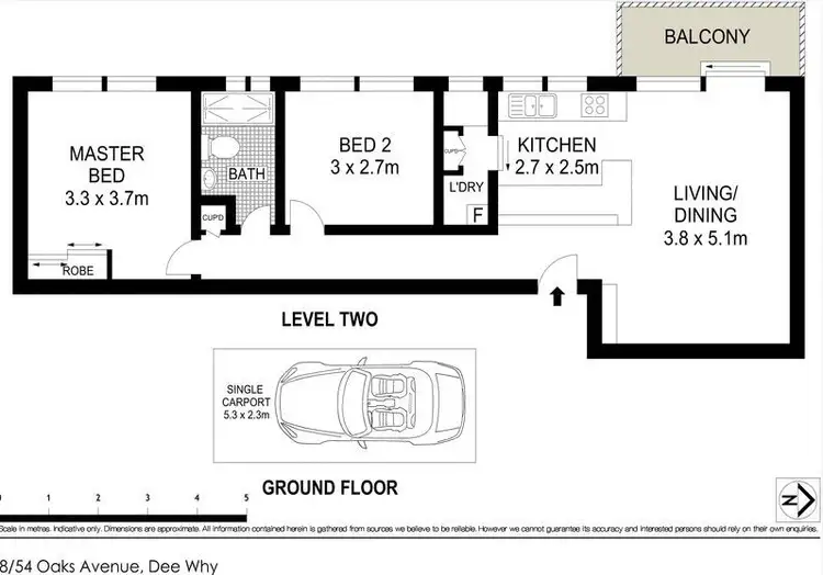 Floorplan of Homely unit listing, 8/54 Oaks Avenue, Dee Why NSW 2099