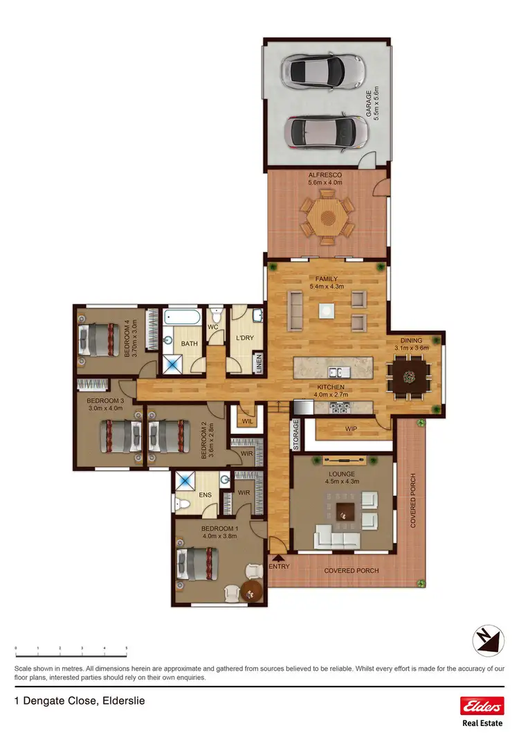 Floorplan of Homely house listing, 1 DENGATE CLOSE, Elderslie NSW 2570
