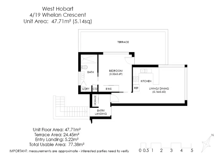 Floorplan of Homely unit listing, 4/19 Whelan Crescent, West Hobart TAS 7000