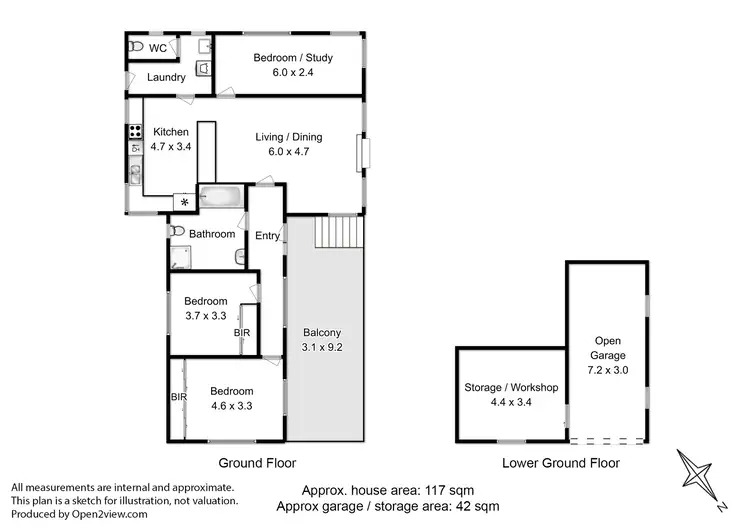 Floorplan of Homely unit listing, 1/70 Auburn Road, Kingston Beach TAS 7050