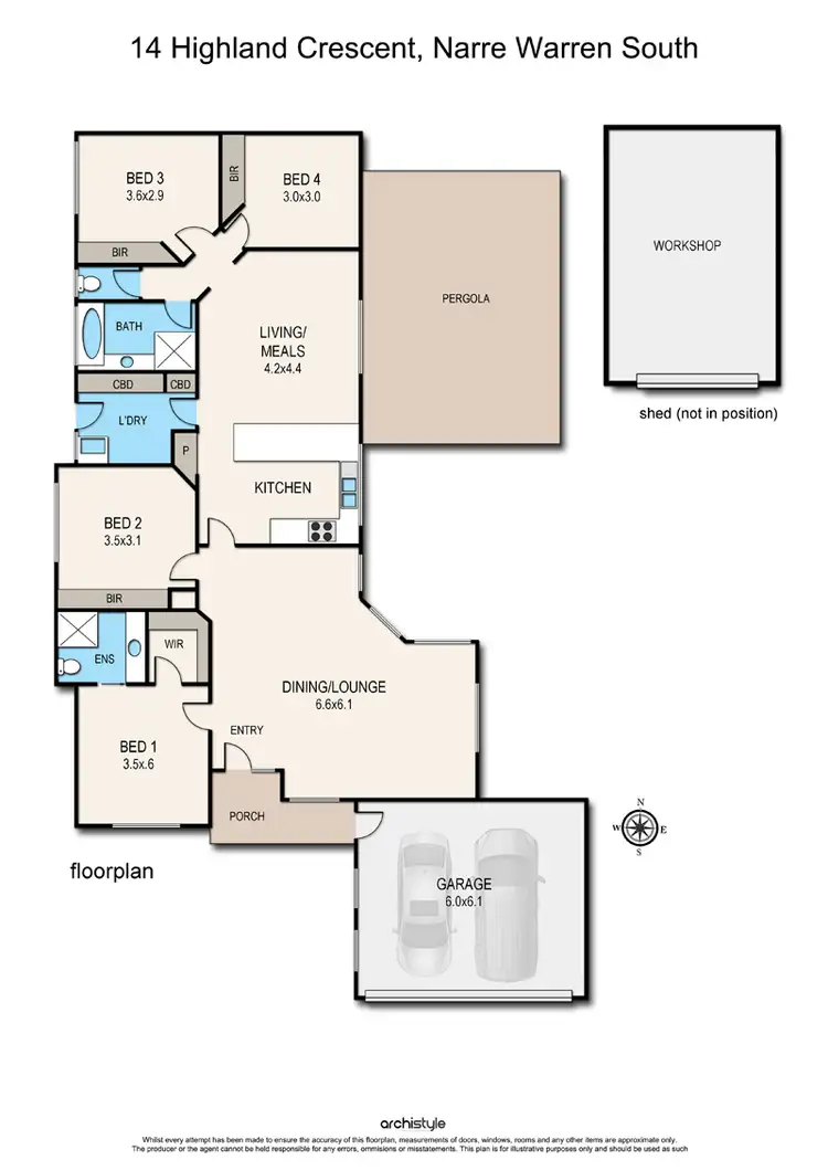 Floorplan of Homely house listing, 14 Highland Crescent, Narre Warren South VIC 3805