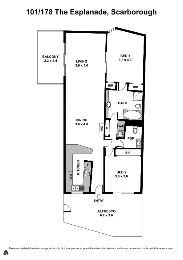 Floorplan of Homely apartment listing, 101/178 The Esplanade, Scarborough WA 6019