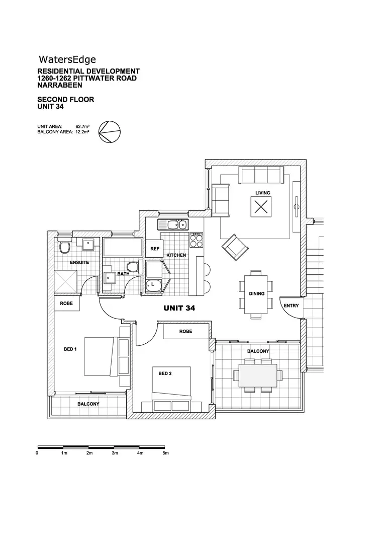 Floorplan of Homely unit listing, 34/1260 Pittwater Road, Narrabeen NSW 2101
