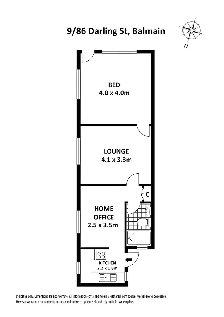 Floorplan of Homely unit listing, 9/86 DARLING STREET, Balmain East NSW 2041