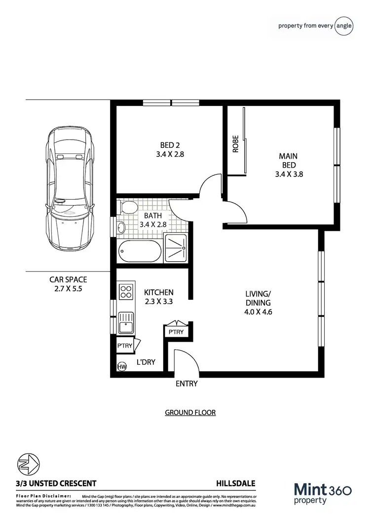 Floorplan of Homely apartment listing, 3/3 Unsted Crescent, Hillsdale NSW 2036