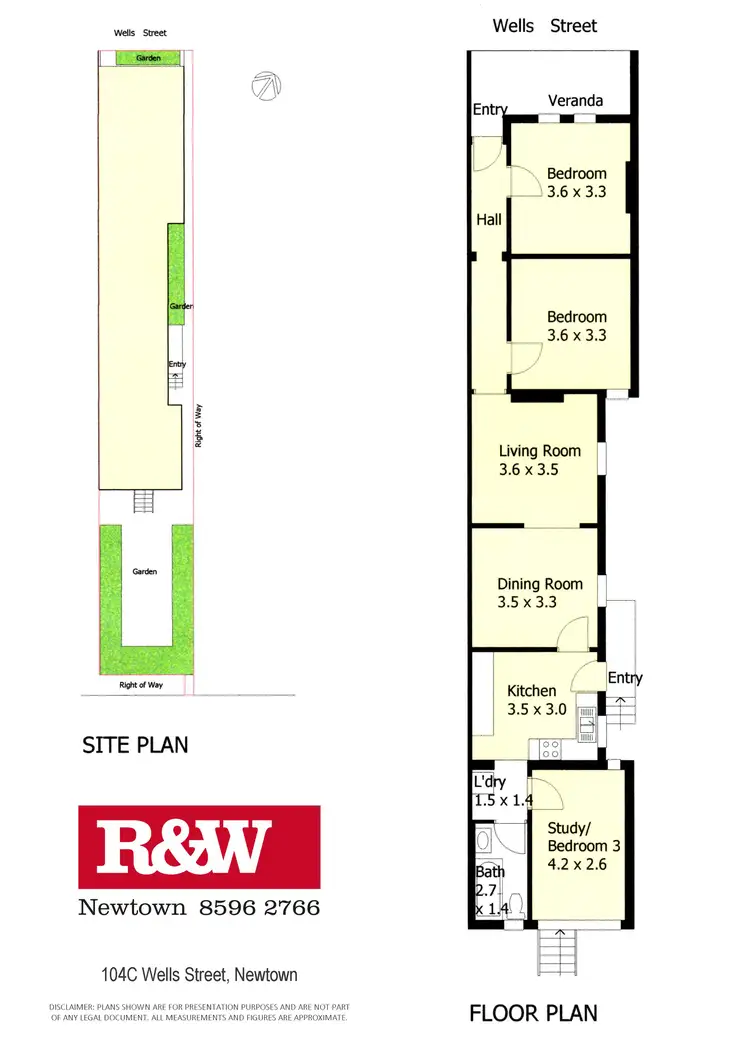 Floorplan of Homely semi-detached listing, 104C Wells Street, Newtown NSW 2042