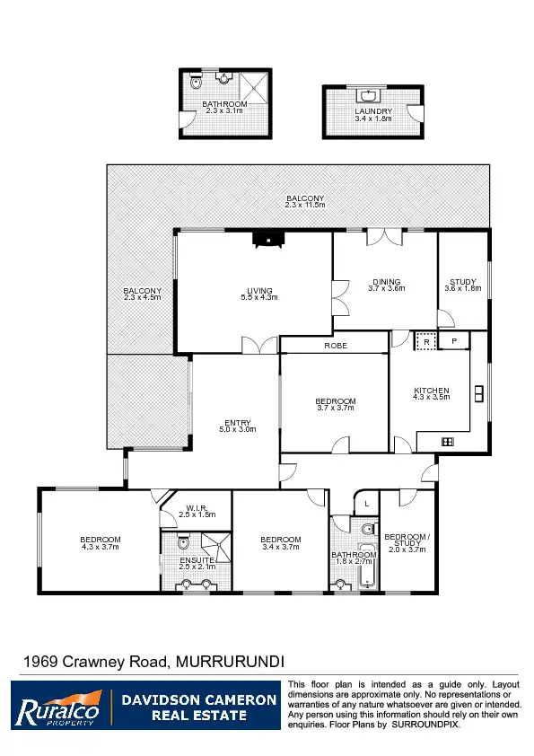 Floorplan of Homely rural property listing, 1969 Crawney Road, Murrurundi NSW 2338