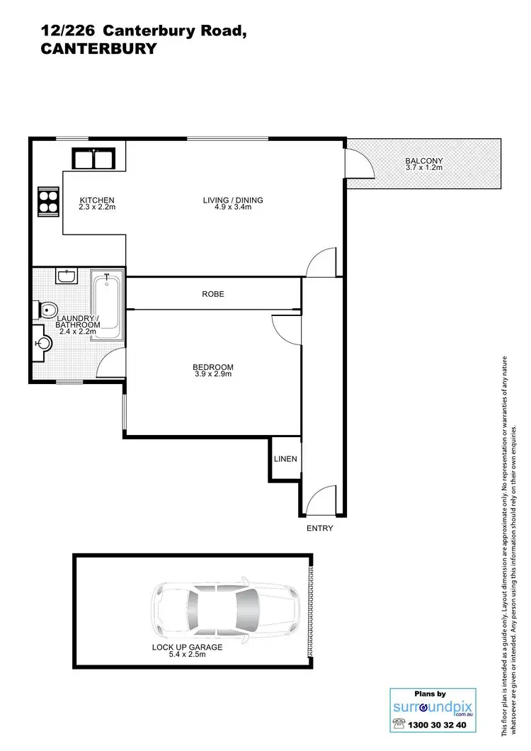 Floorplan of Homely apartment listing, 12/226 Canterbury Road, Canterbury NSW 2193