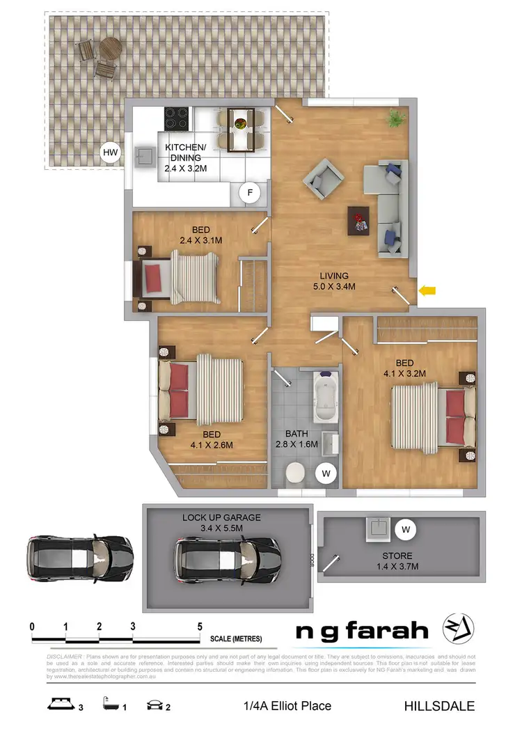 Floorplan of Homely apartment listing, 1/4A Elliot Place, Hillsdale NSW 2036