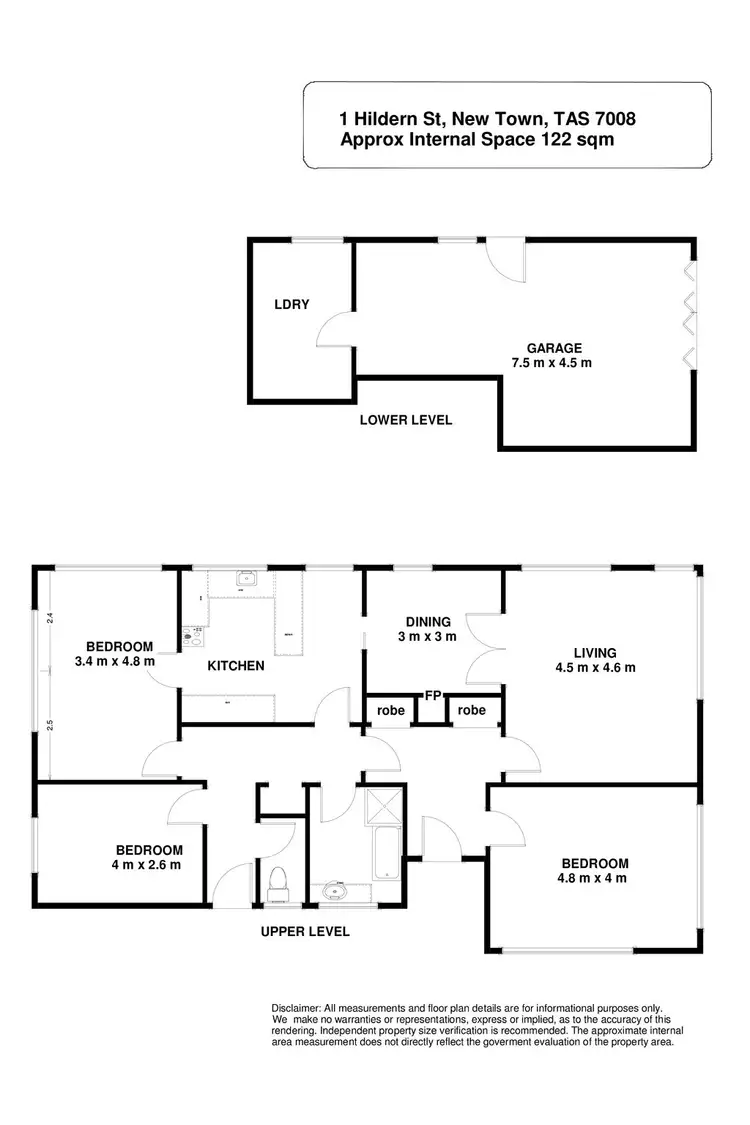 Floorplan of Homely house listing, 1 Hildern Street, New Town TAS 7008