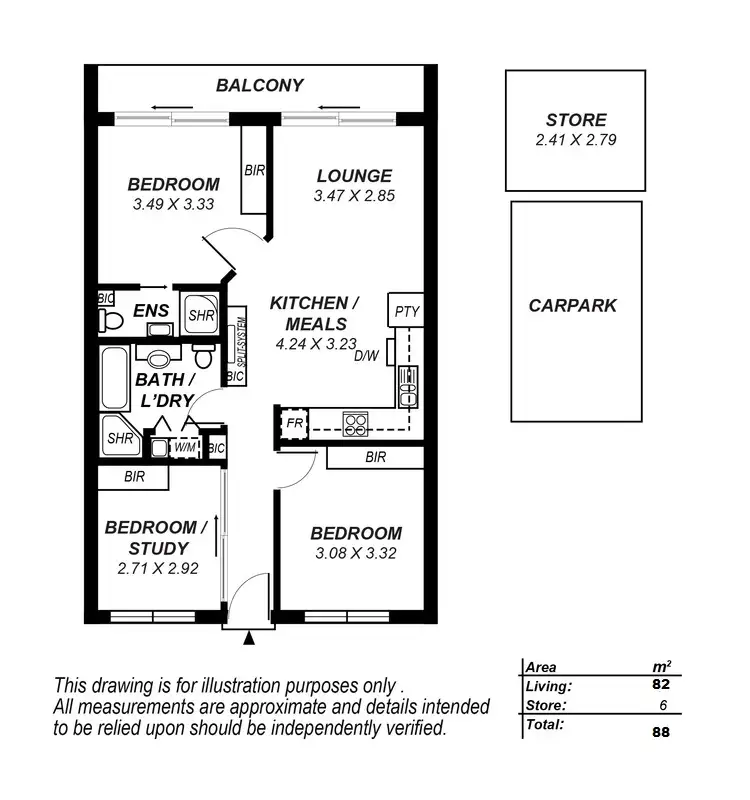 Floorplan of Homely apartment listing, Apt 16 10 Light Common, Mawson Lakes SA 5095