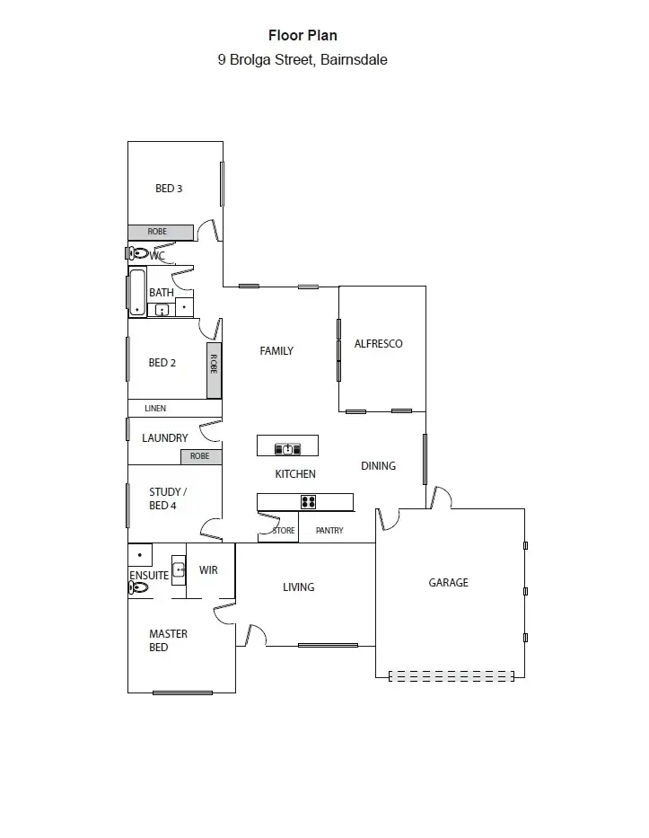 Floorplan of Homely house listing, 9 Brolga Street, Bairnsdale VIC 3875